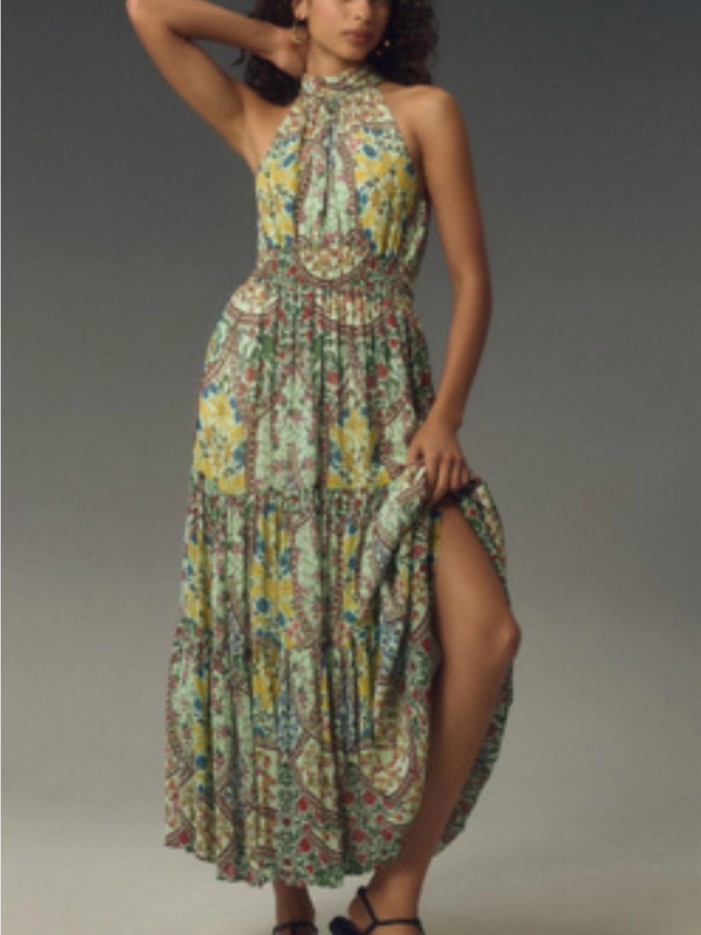 NWT Anthropologie Somerset Chiffon Maxi Dress Large